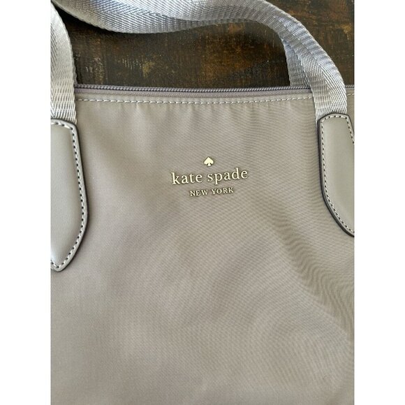Kate Spade Kitt Large Nylon Tote Bag Nimbus Grey Gray Purse $299 MSRP - Picture 3 of 11